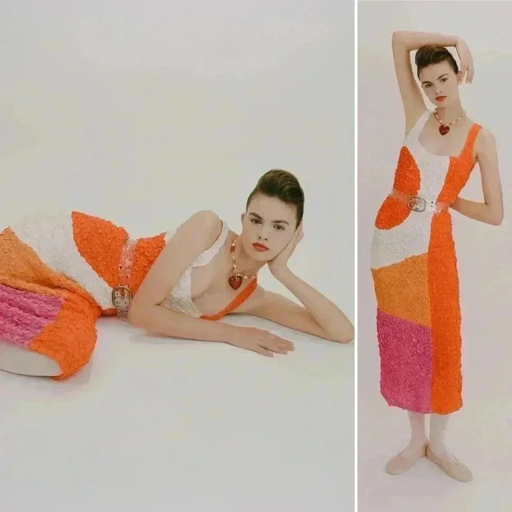 Nwot Mara Hoffman Pomelo Sloane Dress Red Multicolor Size Small — image 3 of 8
